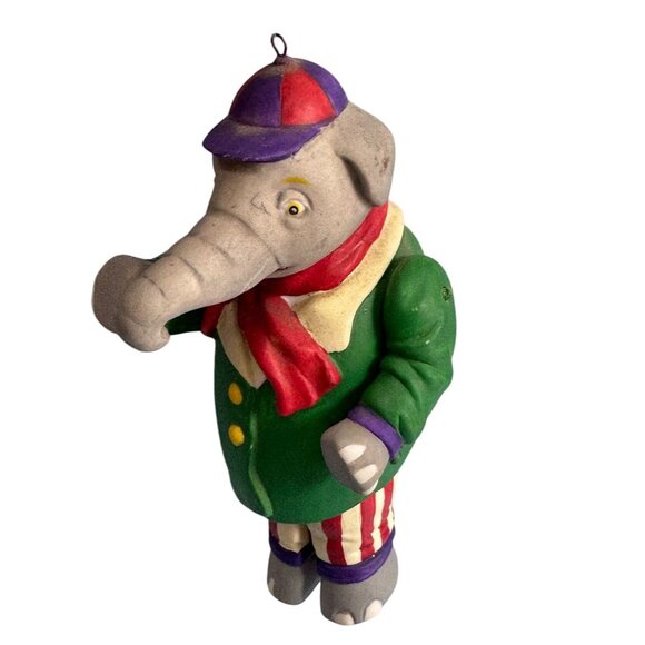 Ceramic Elephant Ornament With Articulated Arms & Legs 5 1/2" - Picture 2 of 7